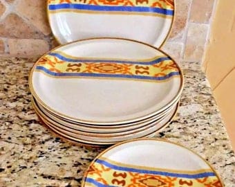 Vintage Sunmarc Insight Cherokee Dinner Salad Dessert Plates Native New 11 Piece