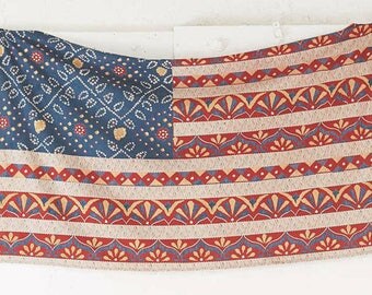 Handmade Boho Style American Flag Wall Hanging Handmade Boho Style American Flag Wall Hanging