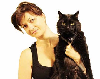 pet accessories black collar black leather cord dog collar cat necklace pet necklace pet id tag pet jewelry pet tags leather collar pet gift