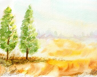 Landscape Watercolour Painting Q30