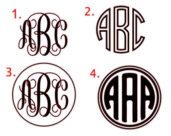 Vinyl Monogram Decal, Vinyl Monogram Sticker, Monogram for Yeti Cup, Monogram Sticker for Car Window