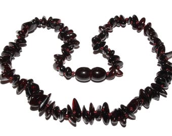Genuine Baltic Amber Baby Teething Necklace Black Chips Style