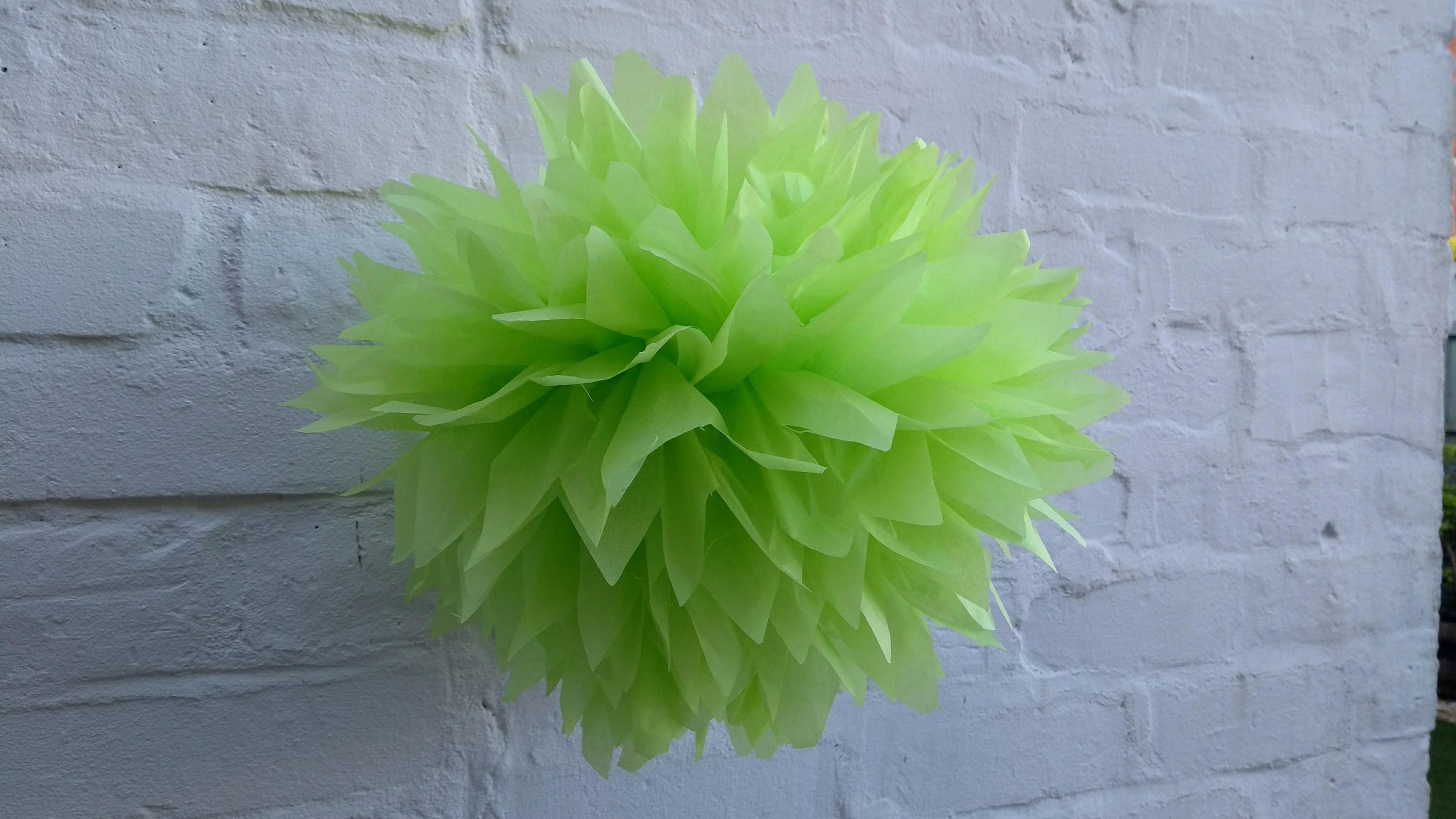 Lime green pom pom / wedding decoration / party decoration