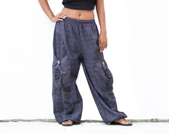 Boho Pants, Yoga Pants, Harem Pants, Casual Pants, Buddhist Om Pants, Baggy Pants, men, women