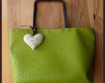 "Vive le Printemps" lime green ostrich leather handbag
