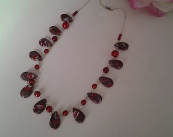 Necklace with silver on chaīne water drops