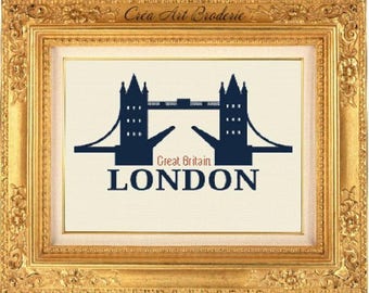 Tower Bridge london counted cross stitch