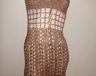 sexy crochet t-36 vintage dress