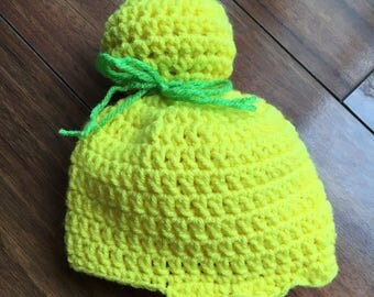 Crochet Tinkerbell hat, tinkerbell costume wig, tink, newborn to adult, made to order, tinkerbell, tinkerbell costume hat, halloween costume
