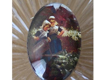 30 mm X 40 mm 1 girls from another era glass cabochon