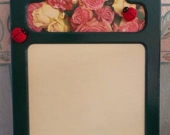 Table memo bouquet of roses with ladybugs