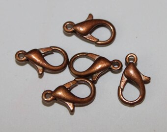 copper clasp, 7 * 12 mm, set of 5