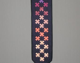 patchwork blue medium pennant