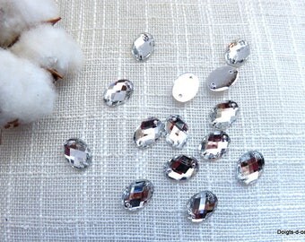 Oval faceted sewing, transparent jelly Crystal way