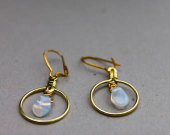 White Moonstone Earrings