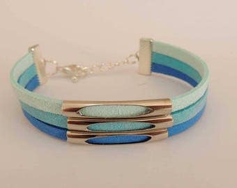 Gradient Blue Suede MULTISTRAND bracelet