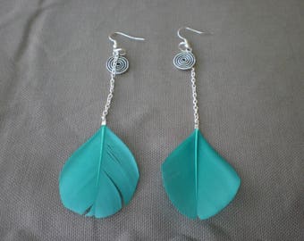 Turquoise feathers