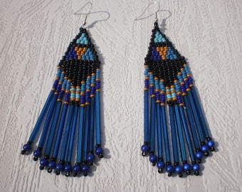 Native American style seed bead earrings
