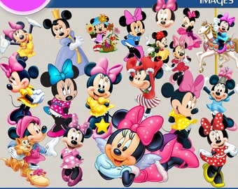 MINNIE MOUSE clipart png images, Digital Cliparts, Stickers, Decals, Png file, Transparent Backgrounds, digital print, printable images