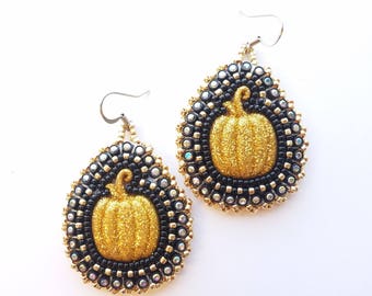 Gold Pumpkin Earrings