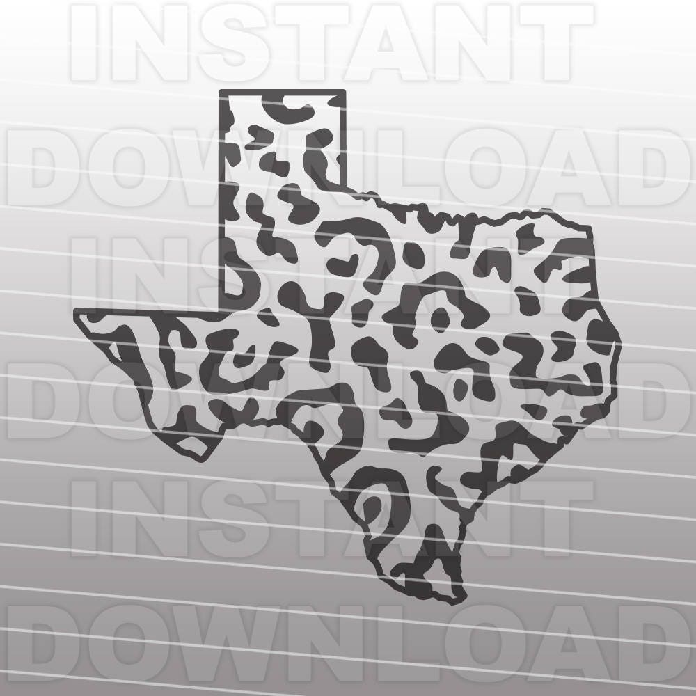 Texas Leopard Print SVG File,Texas State Outline SVG ...