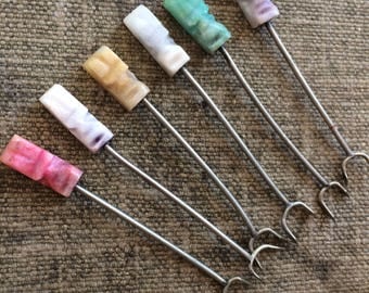 Tiki Hors d'oeuvres Forks - Easter Island Heads