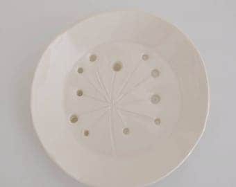 Wild Chloe handmade white ceramic soap dish