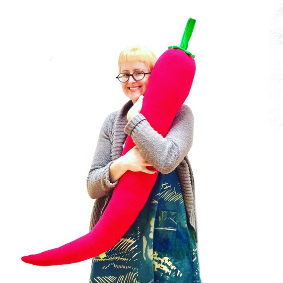 Giant Chili Pepper Pillow Hot Sauce Plush
