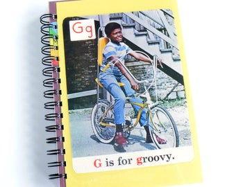 G is for Groovy 1970s ABC Flash Card Notebook