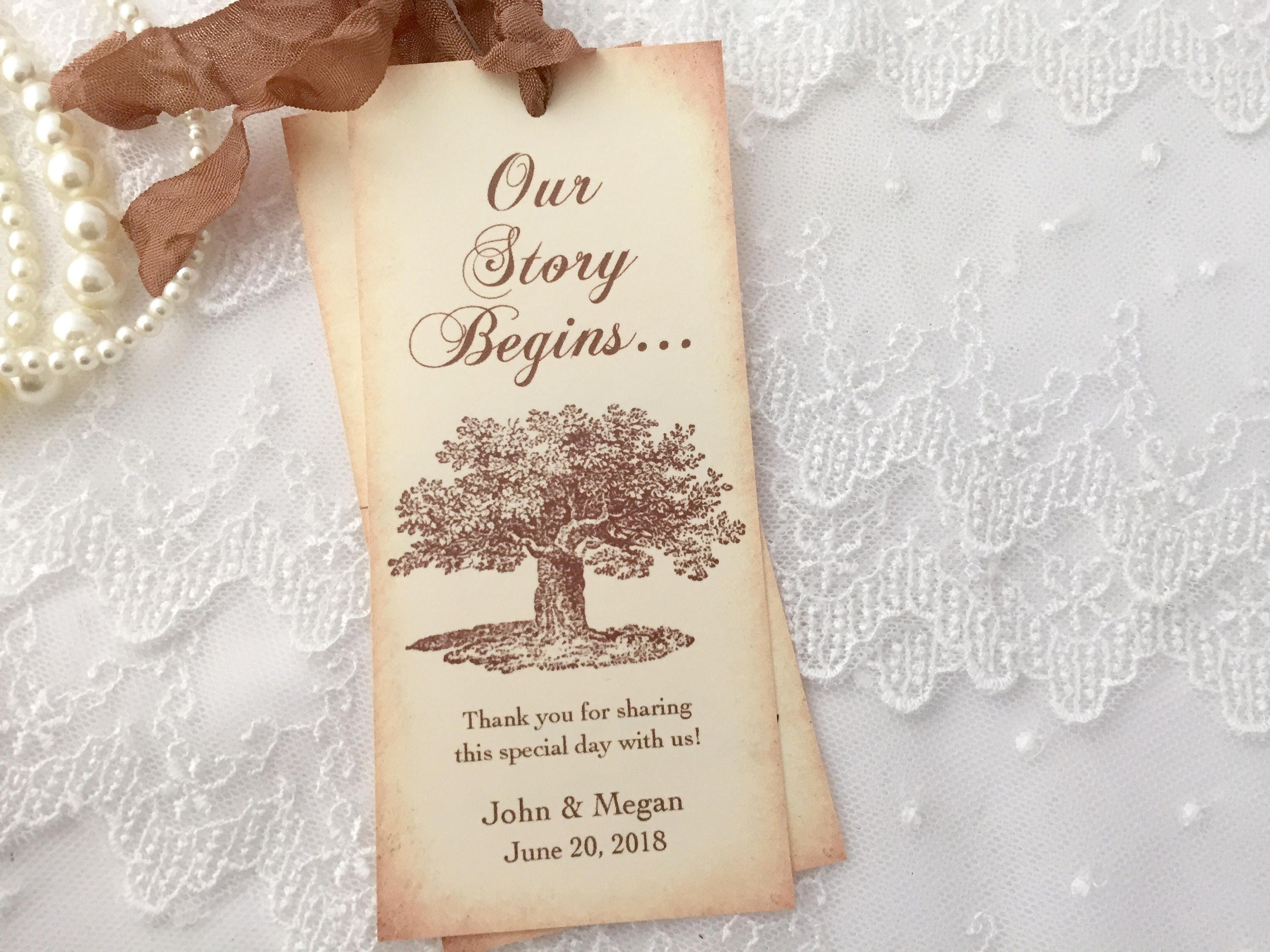 Oak Tree Bookmarks Oak Tree Favors Rustic Wedding Favors