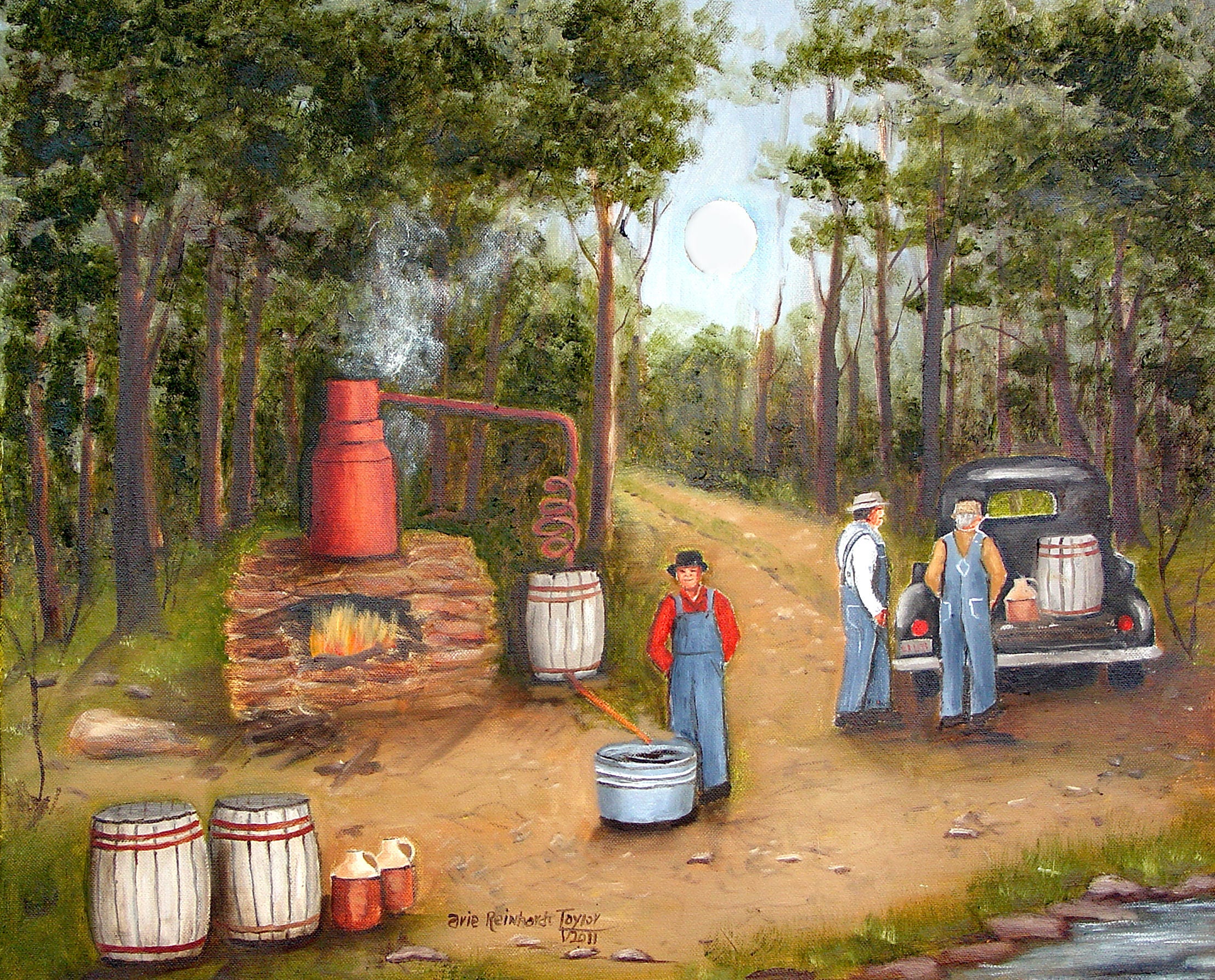 Moonshine Art Folk Art Print Art Prints Moonshiners North