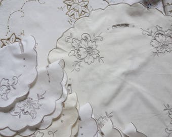 collection vintage embroidered doilies