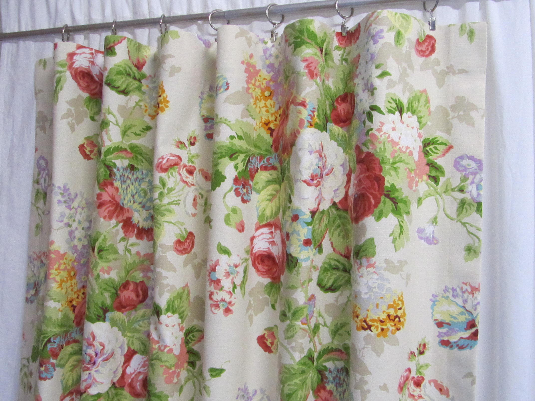 Shabby Chic Curtains Cottage Style Decor Custom RodPocket