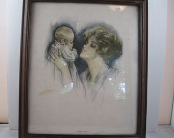 Stunning Harrison Fisher Print of "Baby Mine"