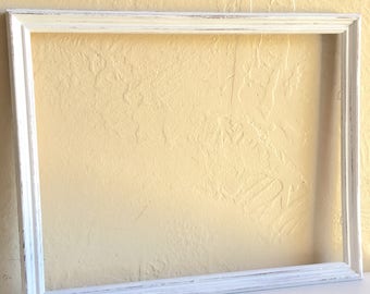 White Wood Picture Frame 11 x 14 inch Wall Hanging Shabby Chic Farmhouse Style