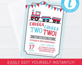 Chugga Chugga Two Two Invitations 7