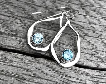 Blue topaz earrings | Etsy
