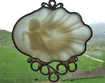 Cherished Cherub - Milkglass Collectible upcycled into a Windchime