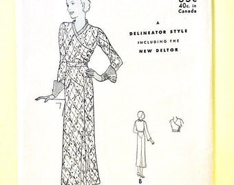 Butterick 4711 1930s Dress Pattern Women Misses Dress with slightly flared skirt with yoke Factory Folded Vintage Sewing Pattern Bust 36