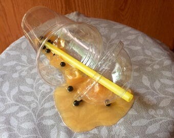 Fake Drink Spilled Peach Boba Bubble Tea Photo Prop Home Staging