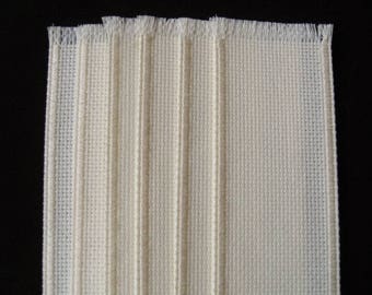 Lot 6 Cross Stitch Blank Bookmarks Off White/Cream Bound Edges 14 Count 26x94