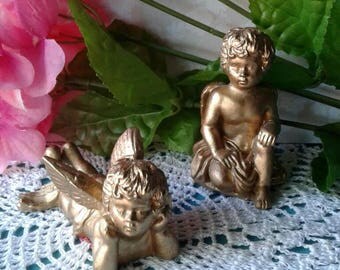 2 Small Vintage Cherub Angels Figurines