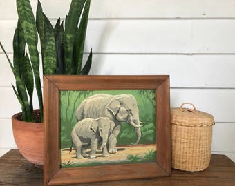 v i n t a g e paint by number ~ Elephants