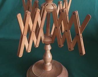 Antique Wood Table Mount Yarn Swift Collapsible Yarn Winder Umbrella Yarn Swift Table Top Yarn Winder Farmhouse Country Primitive Folk Art
