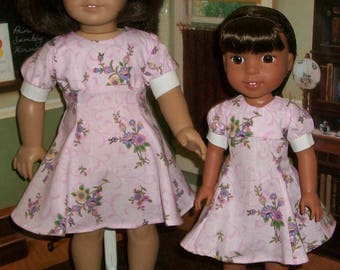 Big Sister Little Sister in 1950s Pink Matching Dresses