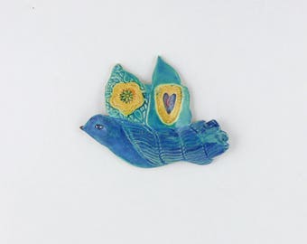 Ceramic Wall Bird, Clay Bird, Ceramic Art, Bird Art, Animal Decorations, Animal Wall Art, Bird Hanging, Hand Made Ceramics, Wall Art