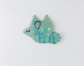 Ceramic Wall Bird, Clay Bird, Ceramic Art, Bird Art, Animal Decorations, Animal Wall Art, Bird Hanging, Hand Made Ceramics, Wall Art