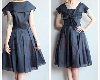 20% Off Sale // 1950s Dress // Silk Organdy Party Dress // vintage 50s dress