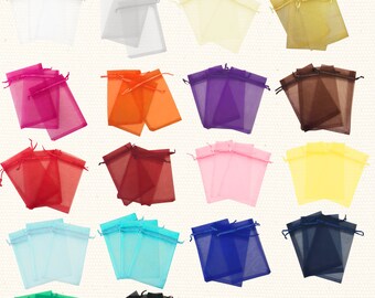 50 pcs 4"x6" Sheer Drawstring Organza Bags Jewelry Pouches Wedding Party Favor Gift Bags Gift Bags Candy Bag - US SELLER Fast Shipping