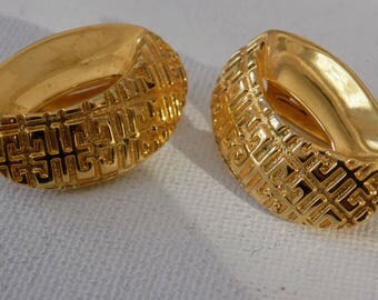 Vintage Givenchy earrings, signed earrings, clip-on earrings, designer earrings, vintage 1980s earrings, jewelry